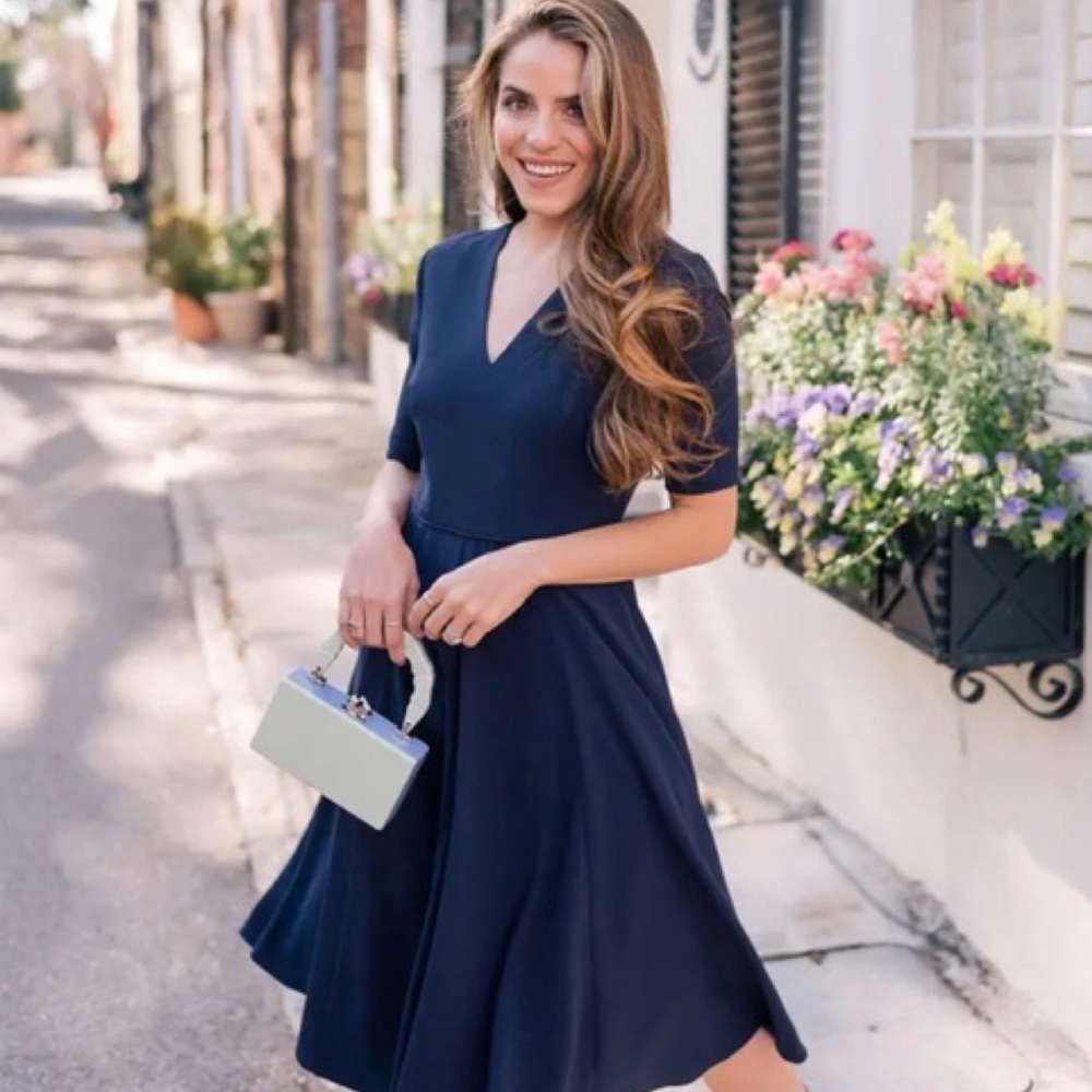 Gal Meets Glam Deep Blue Midi Dress